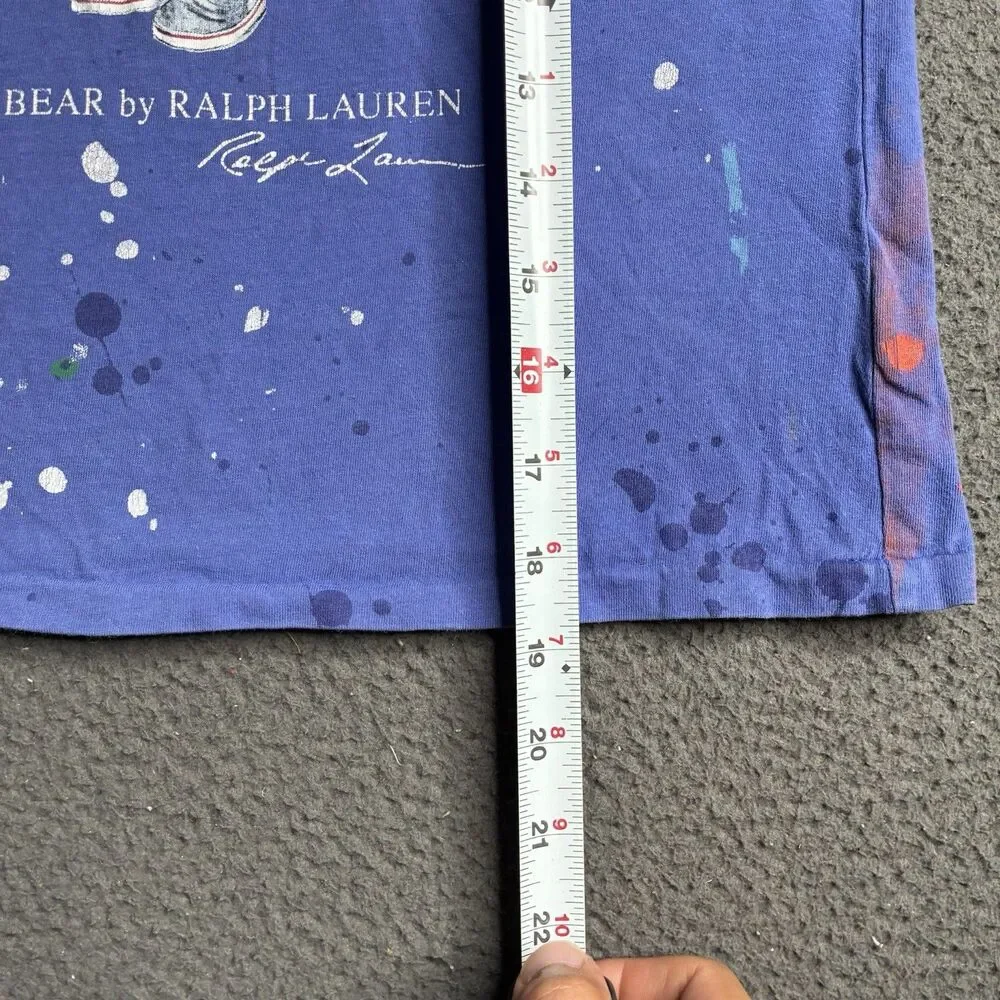 Ralph Lauren Polo Bear Girls T-Shirt Blue Size M (8-10) Short Sleeve
